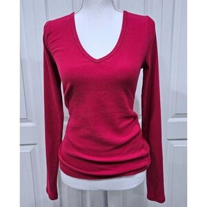 Plush Hot Pink Long Sleeve Ribbed Tee Old Navy